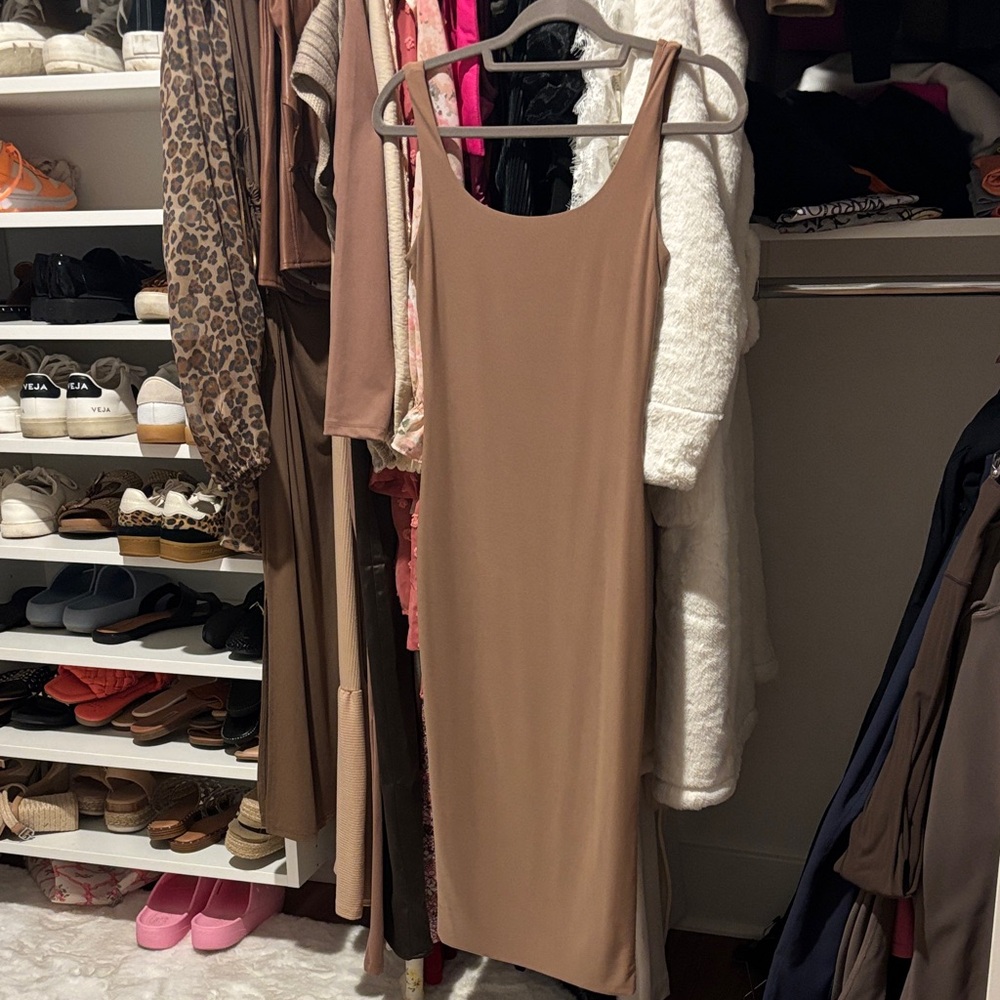 Tan Sleeveless Bodycon Dress